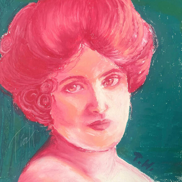 ‘Gibson’, A4, oil pastel