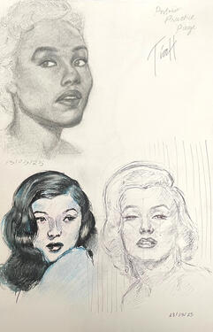 Various Portraits, A4, pencils